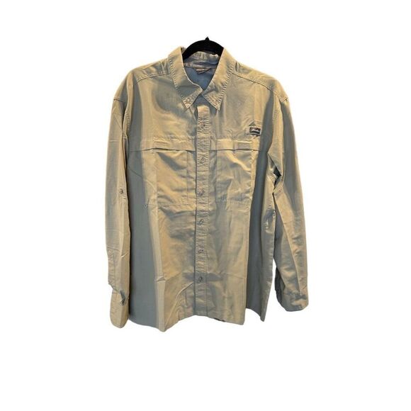 Eddie Bauer Men's Long Sleeve Shirt Beige Fishing Outdoor Size XL - Picture 1 of 12